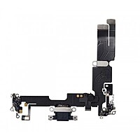 Genuine iPhone 14 Plus - Replacement Charging Port Flex Cable With Microphone - Original - Reclaimed - Black