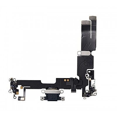 Genuine iPhone 14 Plus - Replacement Charging Port Flex Cable With Microphone - Original - Reclaimed - Black