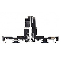 Genuine iPhone 14 Plus - Replacement Charging Port Flex Cable With Microphone - Original - Reclaimed - Black