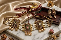 Royal Square Pearl Choker Set