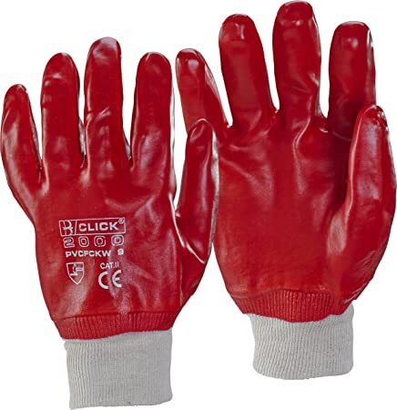 Click 2000 Red PVC Knitted Wrist Gloves