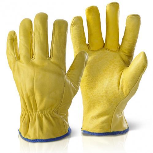 Click 2000 Yellow Leather Drivers Gloves