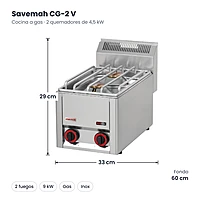 Medidas Savemah CG-2 V: 33 x 60 x 29 cm