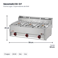 Medidas Savemah CG-3 F: 99 x 60 x 29 cm