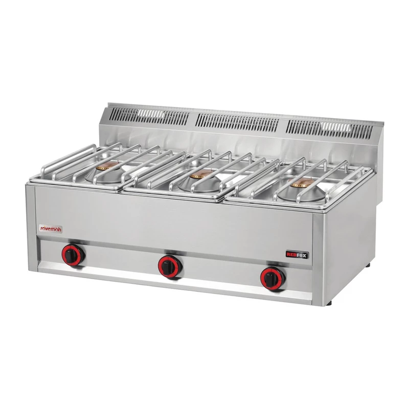 Cocina a gas 3 fuegos alta potencia Serie 600 Savemah CG-3 F