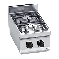 Cocina a gas potenciada Bertos Macros 700 G7F2BP 2 fuegos de sobremesa