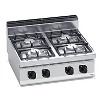 Cocina a gas potenciada Bertos Macros 700 G7F4BP 4 fuegos de sobremesa