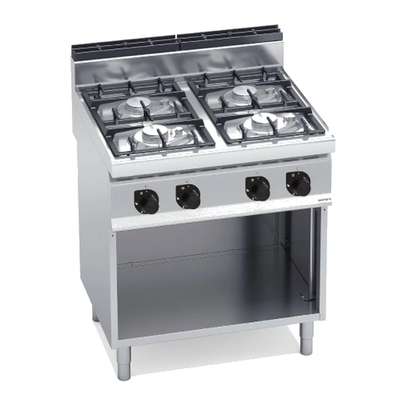 Cocina a gas potenciada Bertos Macros 700 G7F4MP 4 fuegos con mueble