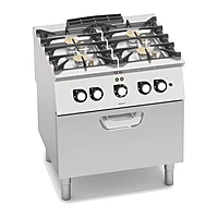 Cocina a gas Bertos S700 SG7F4+FE2/SC 4 fuegos y circulación de agua con horno eléctrico de convección GN 1/1