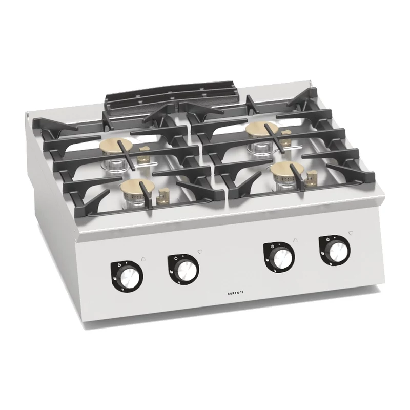 Cocina a gas Bertos S700 SG7F4B 4 fuegos de sobremesa