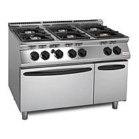 Cocina a gas 6 fuegos con horno potenciada Savemah SV 712 CFG-PW