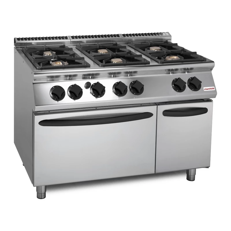 Cocina a gas 6 fuegos con horno Savemah SV 712 CFGBI