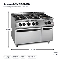 Medidas Savemah SV 712 CFGEBI: 120 x 73 x 87 cm