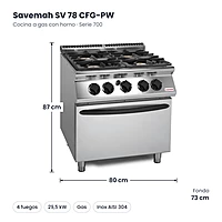 Medidas Savemah SV 78 CFG-PW: 80 x 73 x 87 cm