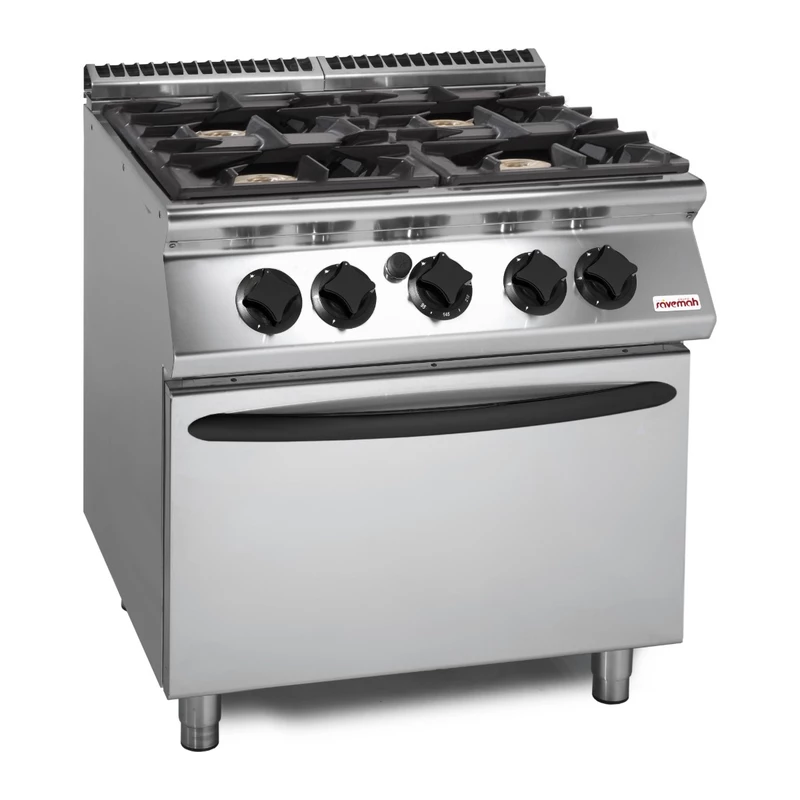 Cocina a gas 4 fuegos con horno potenciada Savemah SV 78 CFG-PW