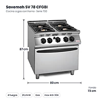 Medidas Savemah SV 78 CFGBI: 80 x 73 x 87 cm