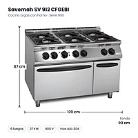 Medidas Savemah SV 912 CFGEBI: 120 x 90 x 87 cm