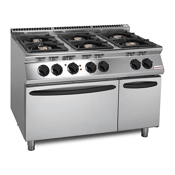 Cocina a gas 6 fuegos con horno eléctrico ventilado Savemah SV 912 CFGEBVI