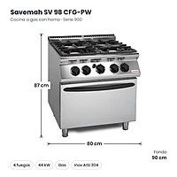 Medidas Savemah SV 98 CFG-PW: 80 x 90 x 87 cm