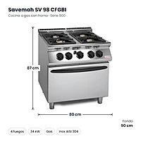 Medidas Savemah SV 98 CFGBI: 80 x 90 x 87 cm