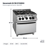 Medidas Savemah SV 98 CFGEBVI: 80 x 90 x 87 cm