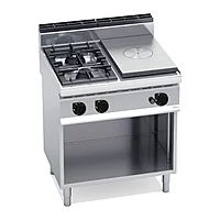 Cocina a gas con placa radiante Bertos Macros 700 G7T4P2FM 2 fuegos con mueble