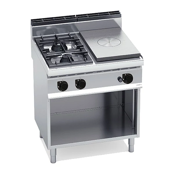 Cocina a gas con placa radiante Bertos Macros 700 G7T4P2FM 2 fuegos con mueble