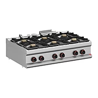 Cocina a gas Romagsa NEO700 CG711+FG 6 fuegos con horno a gas GN 2/1
