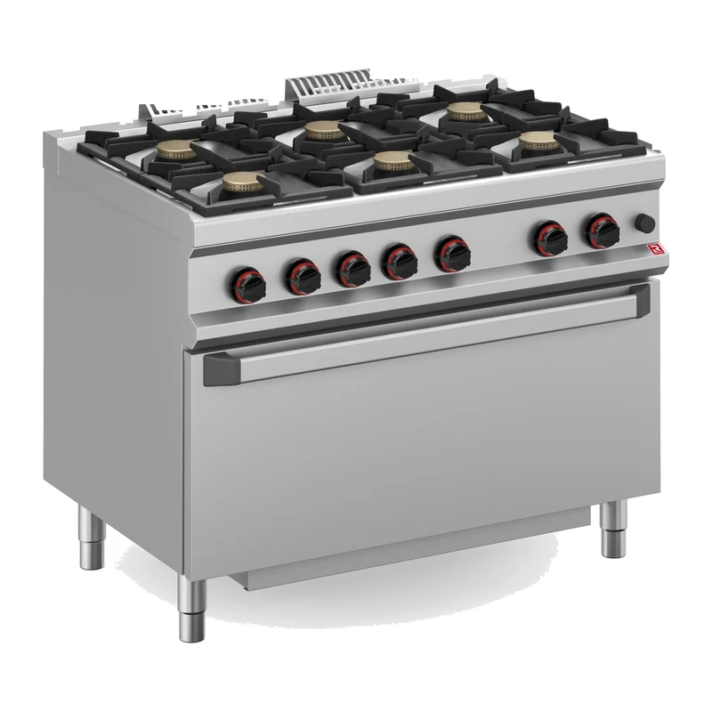 Cocina a gas Romagsa NEO700 CG711+T 6 fuegos con horno a gas maxi