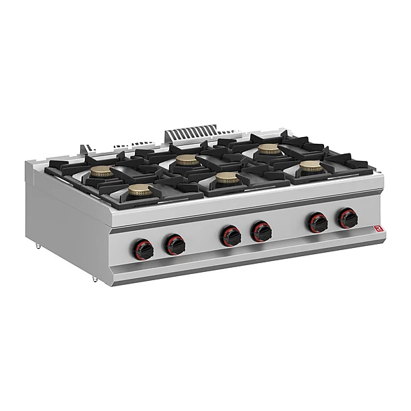 Cocina a gas Romagsa NEO700 CG711B 6 fuegos de sobremesa
