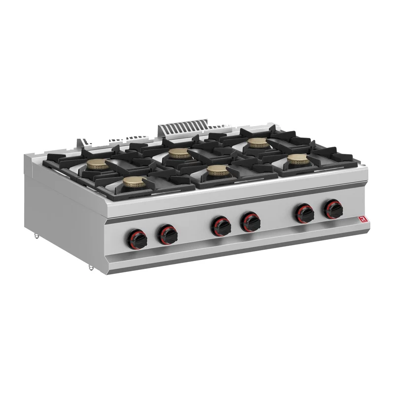 Cocina a gas Romagsa NEO700 CG711B 6 fuegos de sobremesa