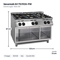 Medidas Savemah SV 712 PCG-PW: 120 x 73 x 87 cm