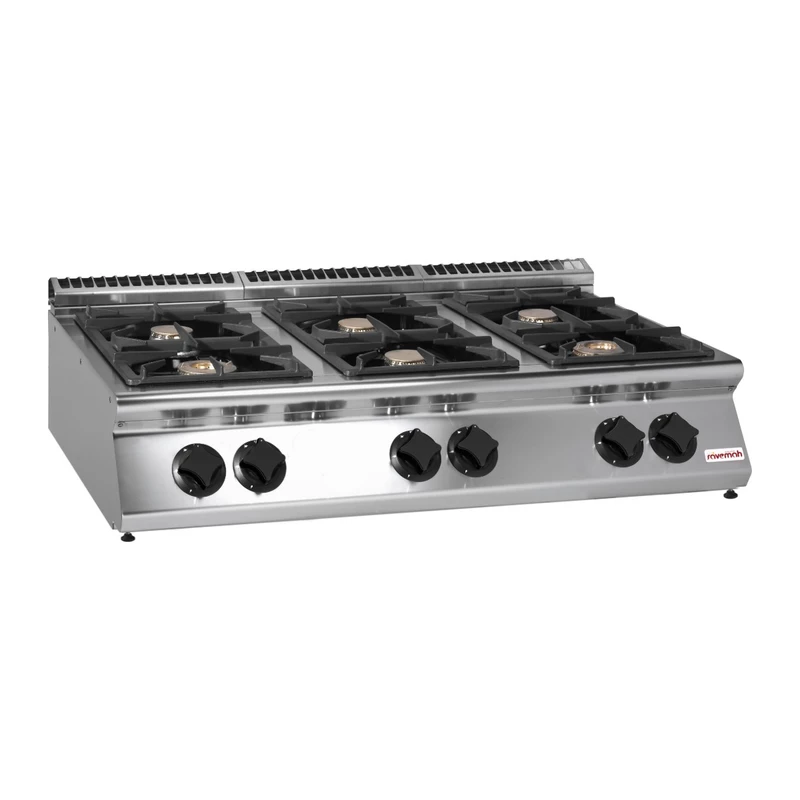 Cocina a gas 6 fuegos potenciada sobremesa Savemah SV 712 PCG-T-PW