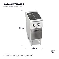 Cocina de inducción Bertos S700 SE7P2M/IND 2 zonas con mueble – medidas