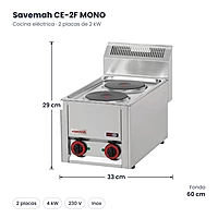 Medidas Savemah CE-2F MONO: 33 x 60 x 29 cm