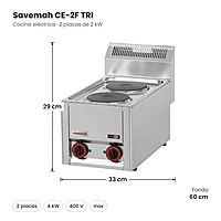 Medidas Savemah CE-2F TRI: 33 x 60 x 29 cm