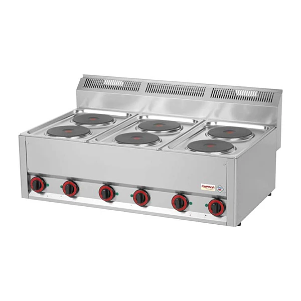 Cocina eléctrica 6 placas Serie 600 Savemah CE-6F TRI