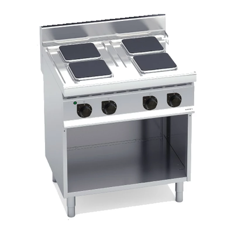 Cocina eléctrica de placas cuadradas Bertos Macros 700 E7PQ4M 4 placas con mueble