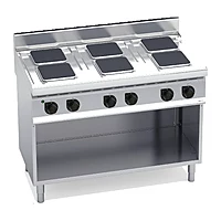 Cocina eléctrica de placas cuadradas Bertos Macros 700 E7PQ6M 6 placas con mueble