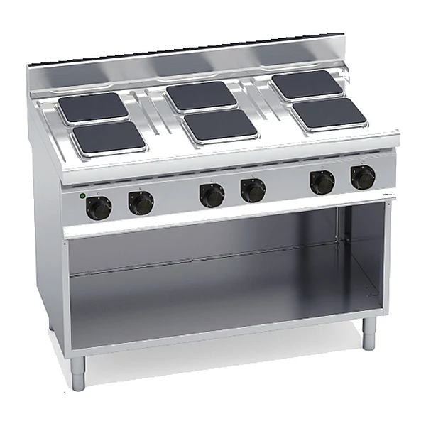 Cocina eléctrica de placas cuadradas Bertos Macros 700 E7PQ6M 6 placas con mueble