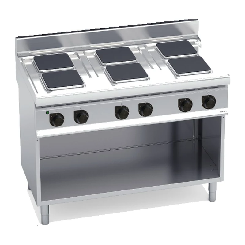 Cocina eléctrica de placas cuadradas Bertos Macros 700 E7PQ6M 6 placas con mueble