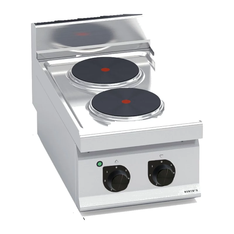 Cocina eléctrica de placas redondas Bertos Macros 700 E7P2B 2 placas de sobremesa
