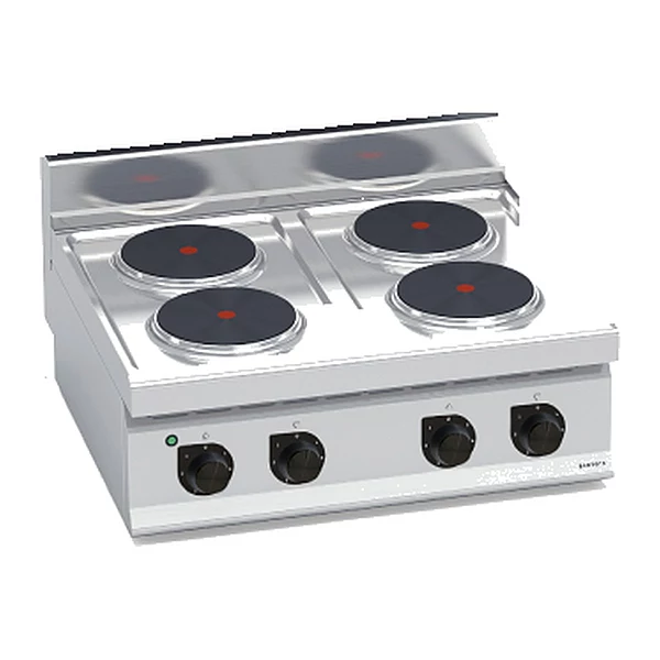 Cocina eléctrica de placas redondas Bertos Macros 700 E7P4B 4 placas de sobremesa