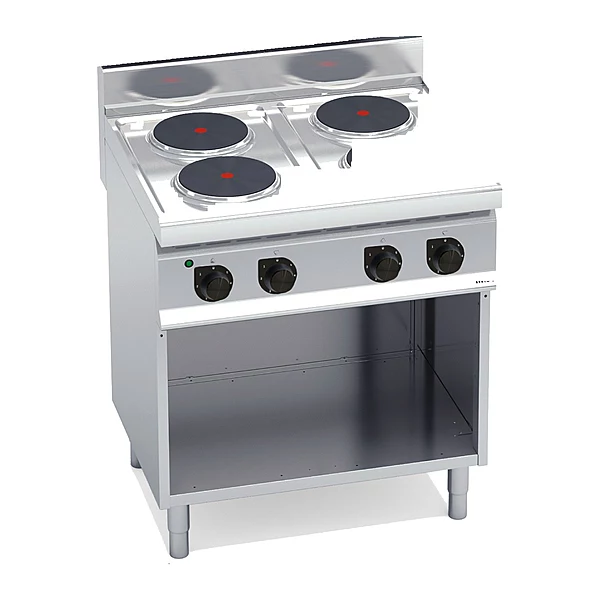Cocina eléctrica de placas redondas Bertos Macros 700 E7P4M 4 placas con mueble
