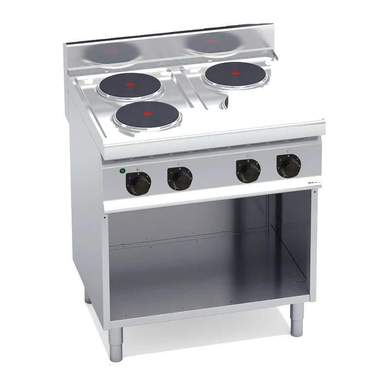 Cocina eléctrica de placas redondas Bertos Macros 700 E7P4M 4 placas con mueble