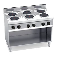 Cocina eléctrica de placas redondas Bertos Macros 700 E7P6M 6 placas con mueble