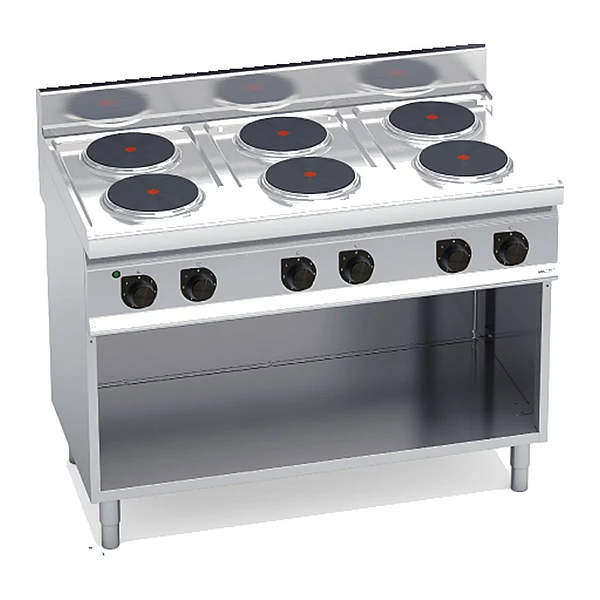 Cocina eléctrica de placas redondas Bertos Macros 700 E7P6M 6 placas con mueble