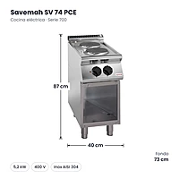 Medidas Savemah SV 74 PCE: 40 x 73 x 87 cm