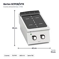 Cocina vitrocerámica Bertos S700 SE7P2B/VTR 2 zonas de sobremesa – medidas
