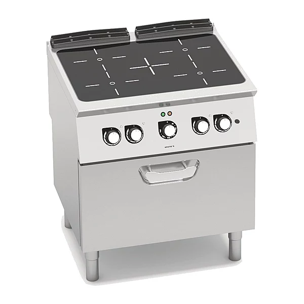 Cocina vitrocerámica Bertos S700 SE7P4/VTR+FE2 4 zonas con horno eléctrico de convección GN 1/1